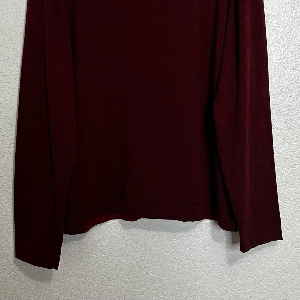 Banana Republic Stretch Merino Blend Maroon Men's Long Sleeves Polos, Size XL